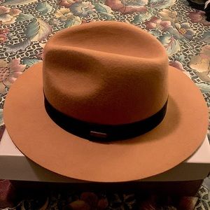 Adora Tan Brim Wool Hat
